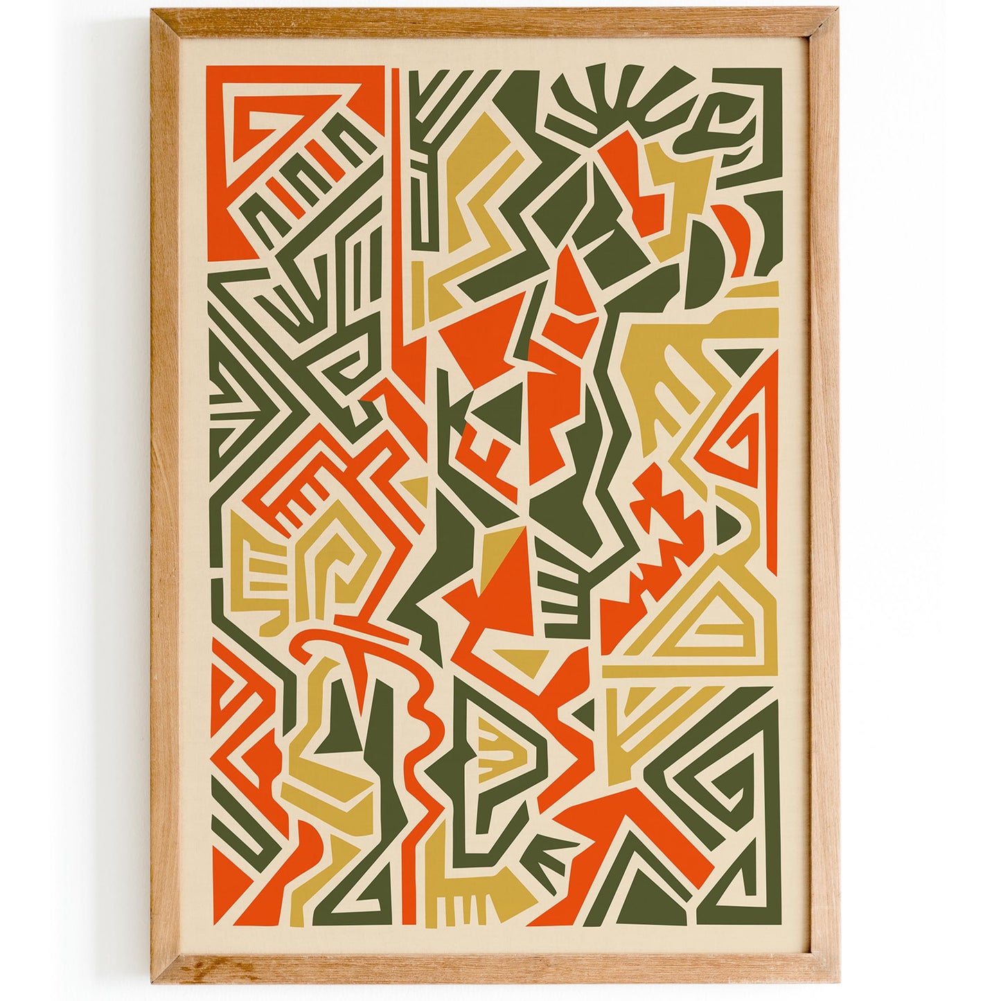 Boho African Maze Abstract Poster