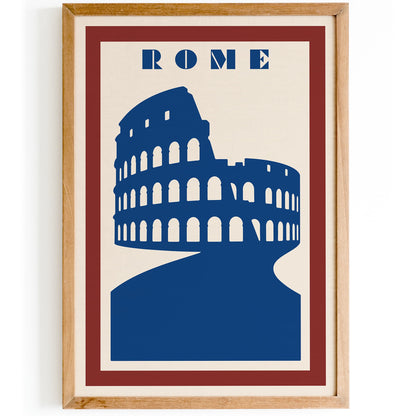 Rome Travel Poster - Retro Minimalist Wall Art