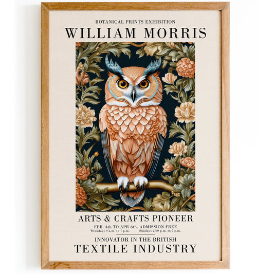 Vintage Owl William Morris Poster