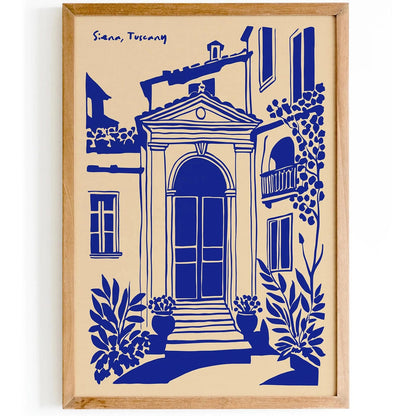 Siena Tuscany Blue Art Print Poster