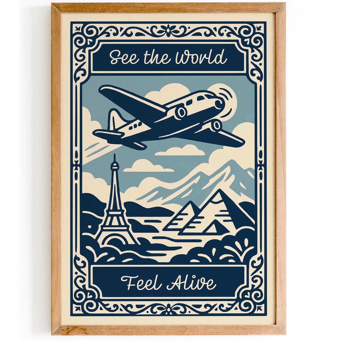 See the World Feel Alive Travel Quote Wall Art Print