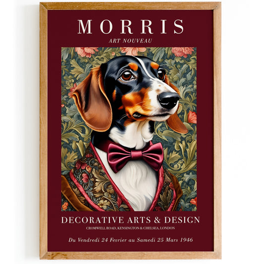 Elegant Dachshund Dog Victorian Poster