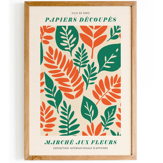 Elegant French Floral Papercut Print