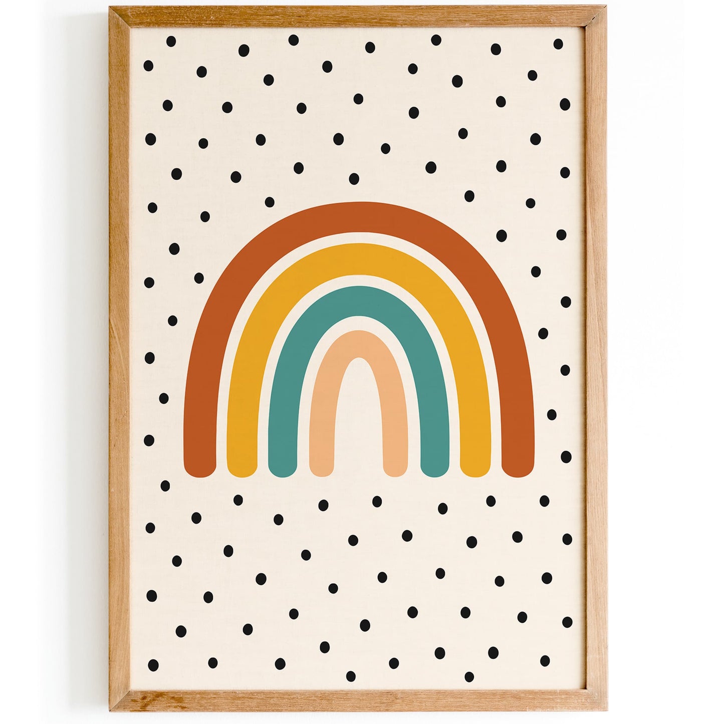 Retro Rainbow - Mid Century Modern Abstract Scandi Wall Art Print