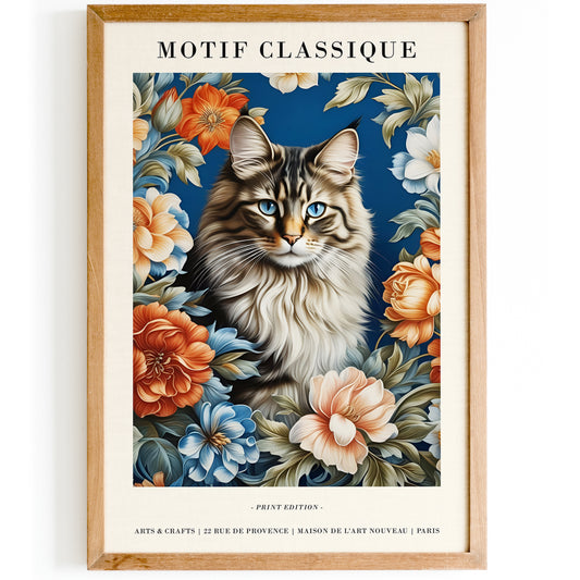 Maine Coon Cat Blue Poster
