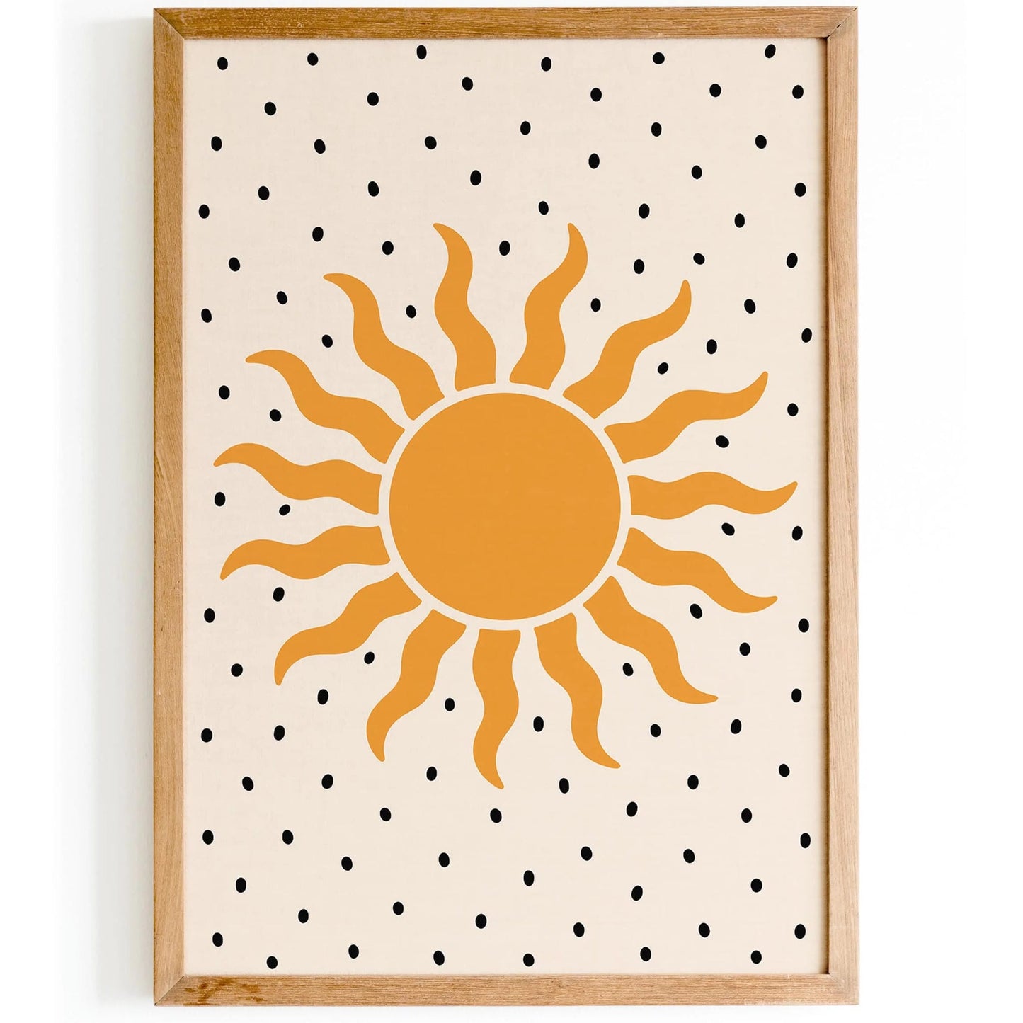 Yellow Sun Poster -Mid Century Modern Design