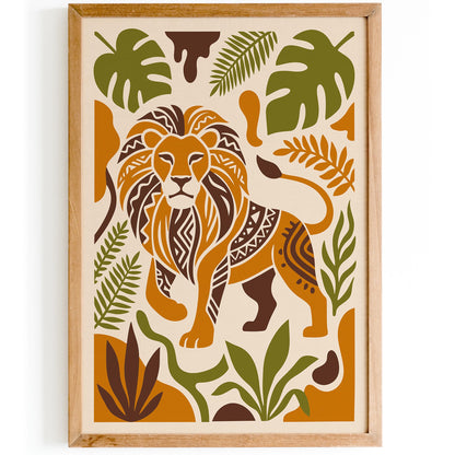 Lion King of the Jungle Art Poster