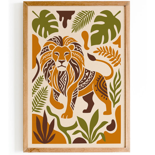 Lion King of the Jungle Art Poster
