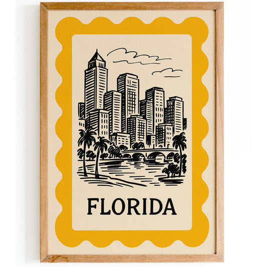 Florida Sketch Travel Poster
