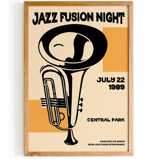 Jazz Fusion Night - NYC Music Festival Wall Art Poster