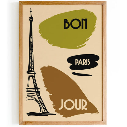 Bonjour Paris Abstract Poster