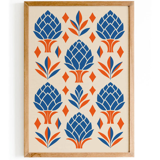 Abstract Artichokes in Art Deco Style Poster