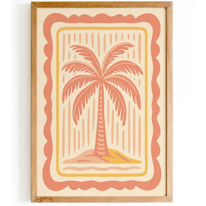 Bohemian Palm Tree in Pastel Girly Colors Print