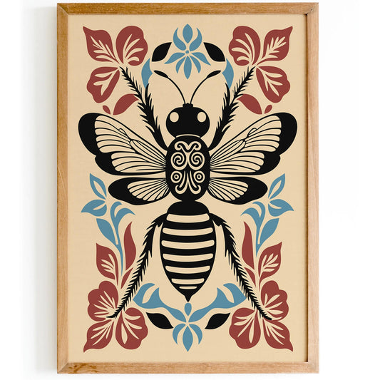 Fly Bug Poster in Rococo Revival Style for Kitchen Decor