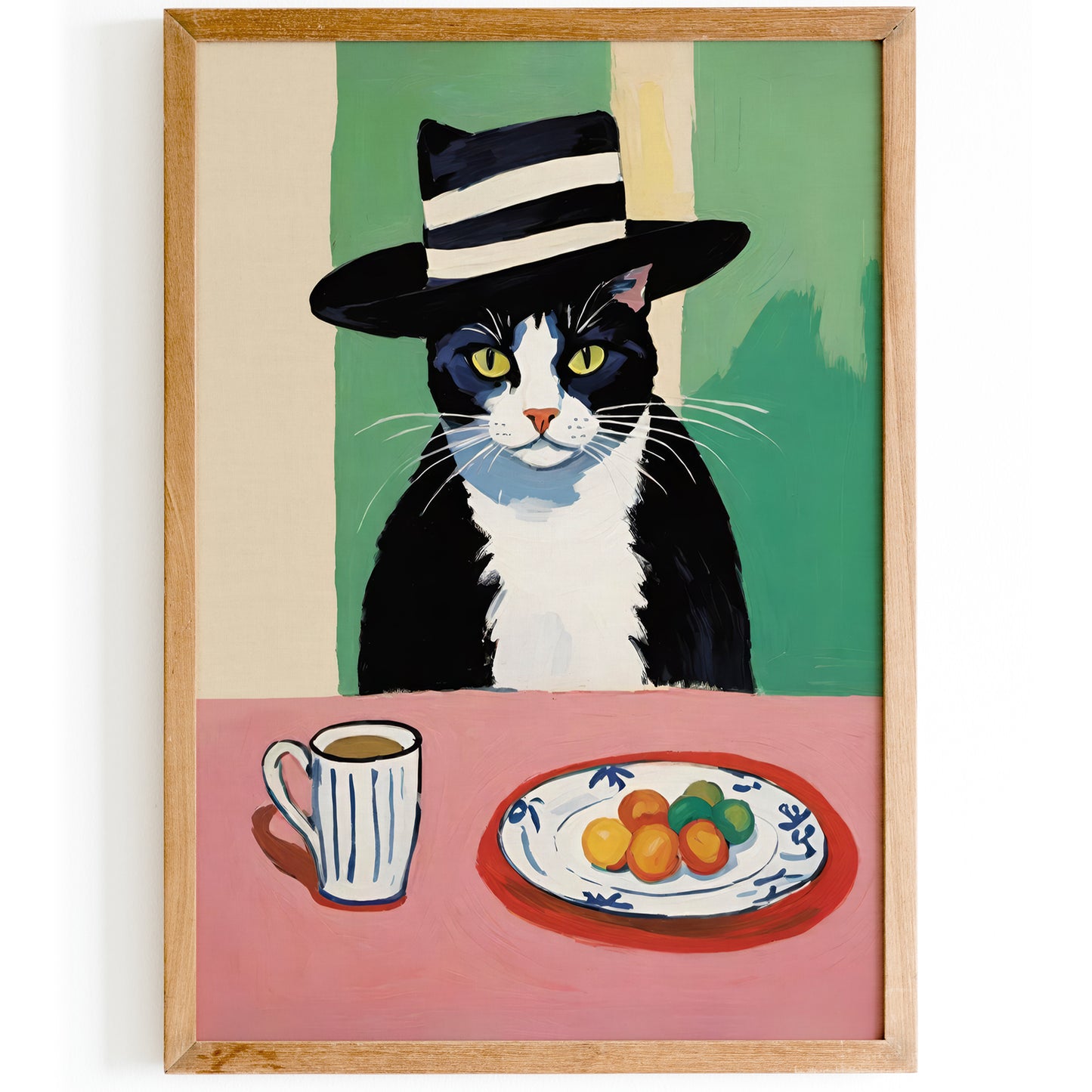 French Cat Breakfast Poster