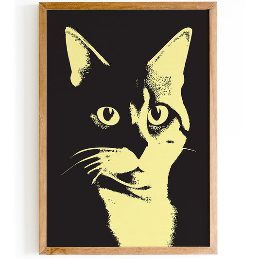 The Shadow - Cat Linocut Poster