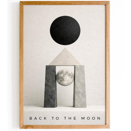 Back to the Moon Poster Artemis II Wall Art Print 2026