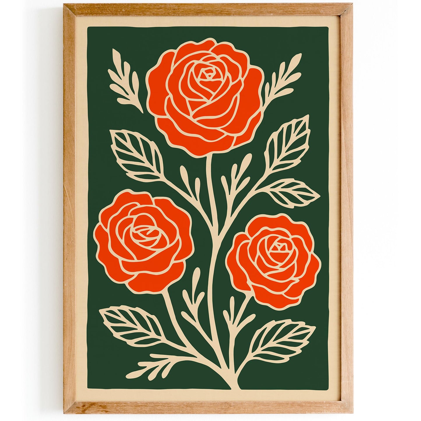 Retro Flower Art Print - Modern Botanical Wall Decor