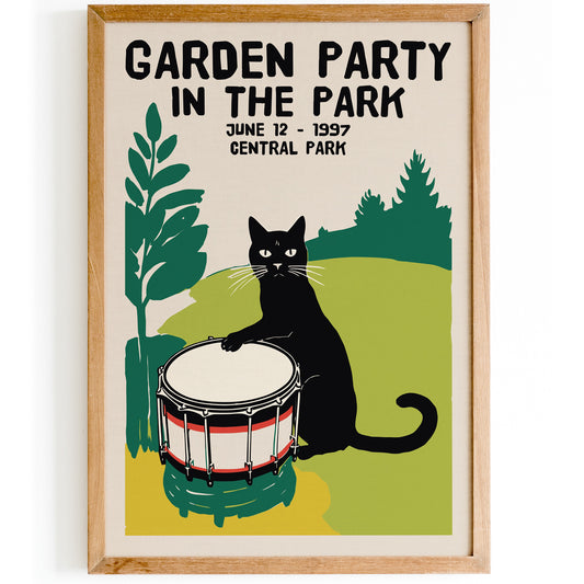 Garden Party in the Park 1997 Black Cat Poster