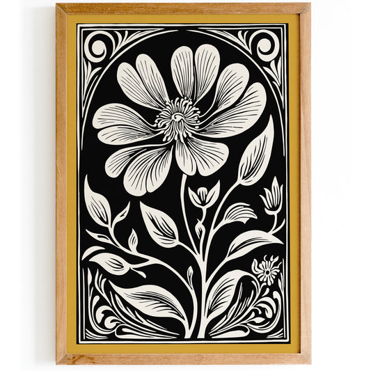 Art Nouveau Elegant Flower Wall Art