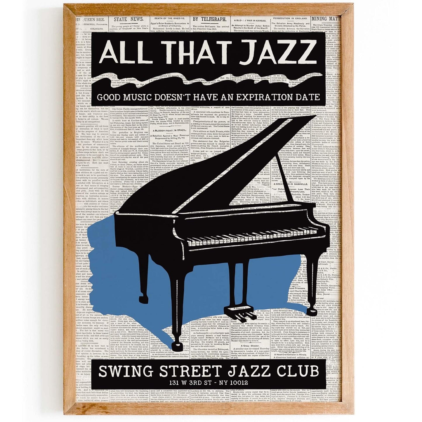 All That Jazz Vintage Piano Poster