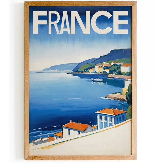 France Riviera Coastline Art Print