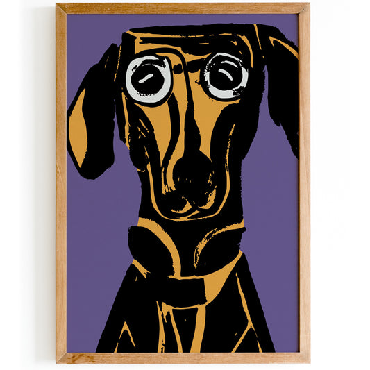 Cute Dachshund Wall Art Print