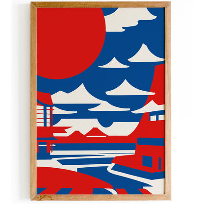 Geometric Japan Landscape Poster