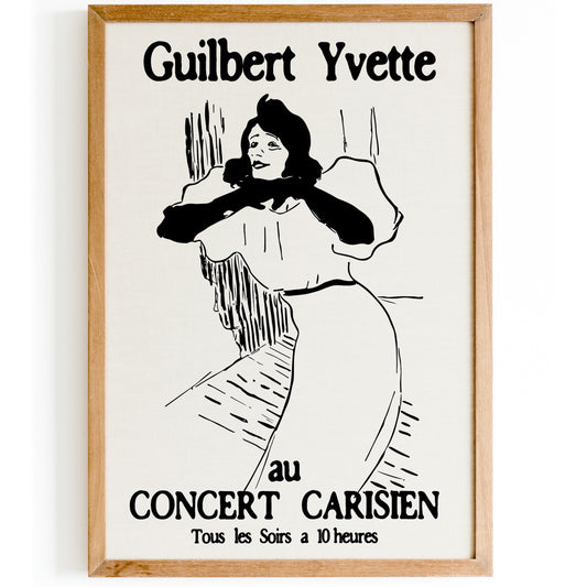 ﻿﻿Yvette Guilbert Concert Paris Art Print