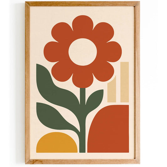 Modern Big Red Flowers - Minimalist Art Print