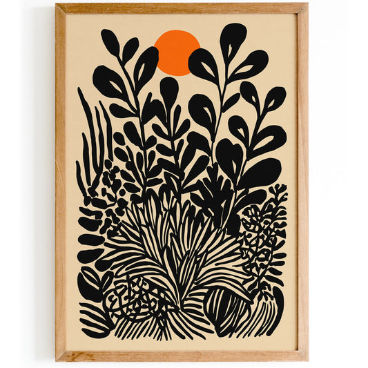 Black Botanical Wall Art Print 2026