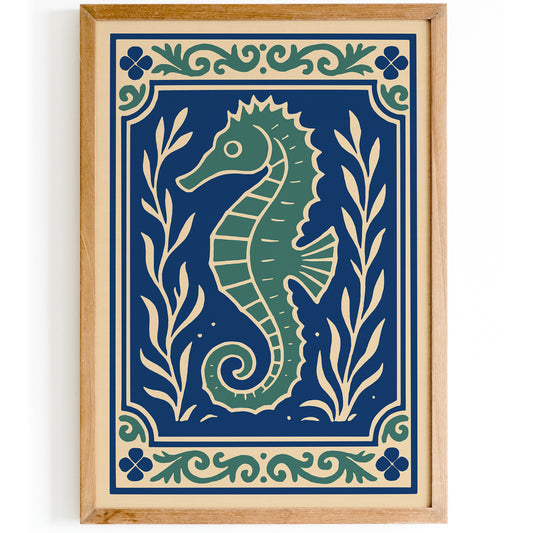 Seahorse Art Print - Nautical Home Decor