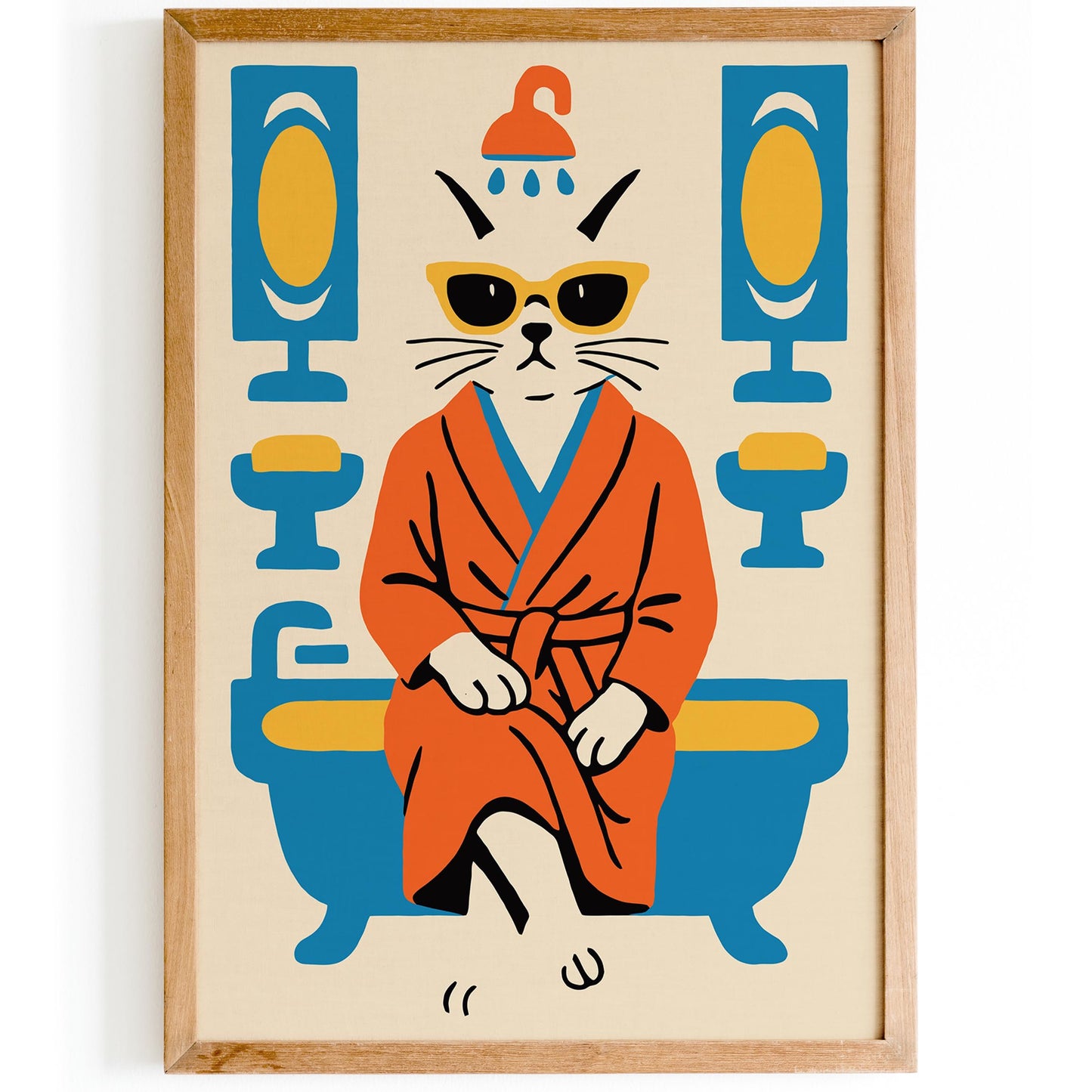 Cool Cat Bath Poster