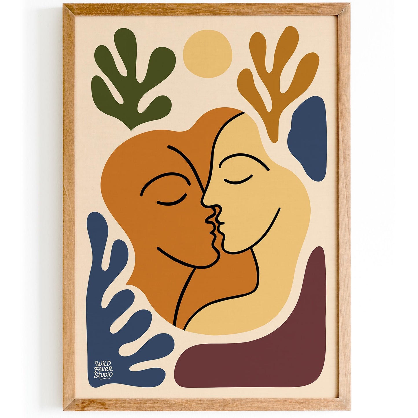The Kiss - Modern Abstract Couple Wall Art Print