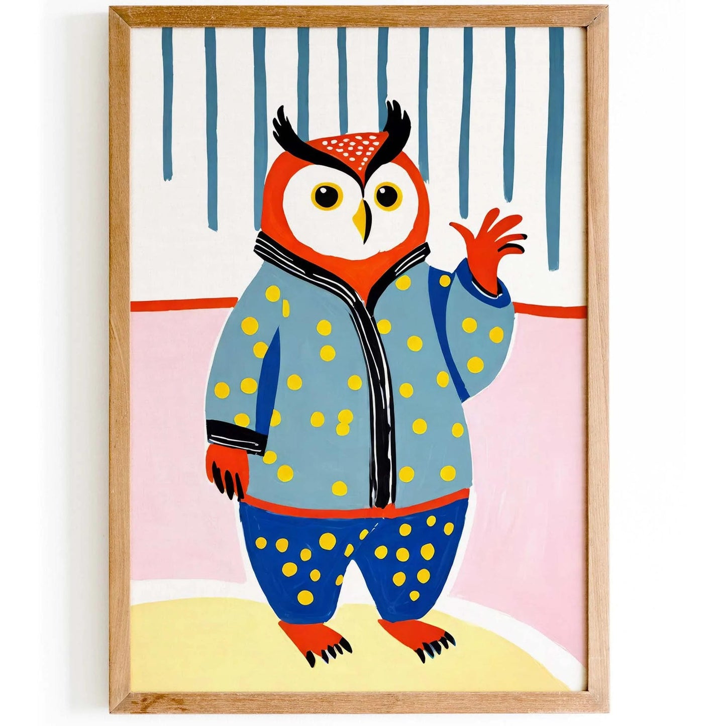 Pajama Owl Kids Room Poster Print