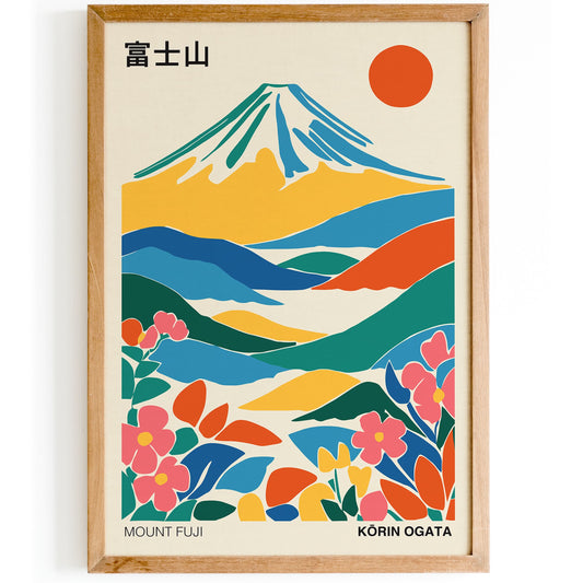 Colorful Mount Fuji Print - Japanese Wall Art