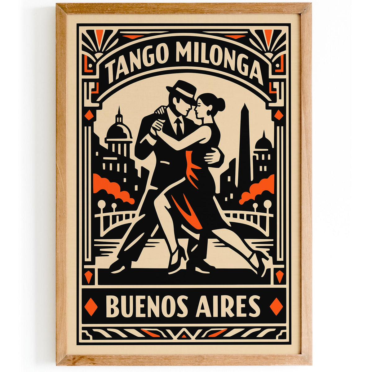 Buenos Aires Tango Milonga Vintage Art Poster