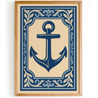 Anchor Art Print - Nautical Rococo Style Poster