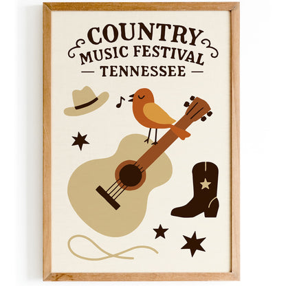 Country Music Festival Poster - Tennessee Art Print