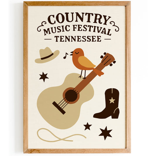 Country Music Festival Poster - Tennessee Art Print
