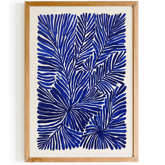 Blue Abstract Nature Art Print 2025