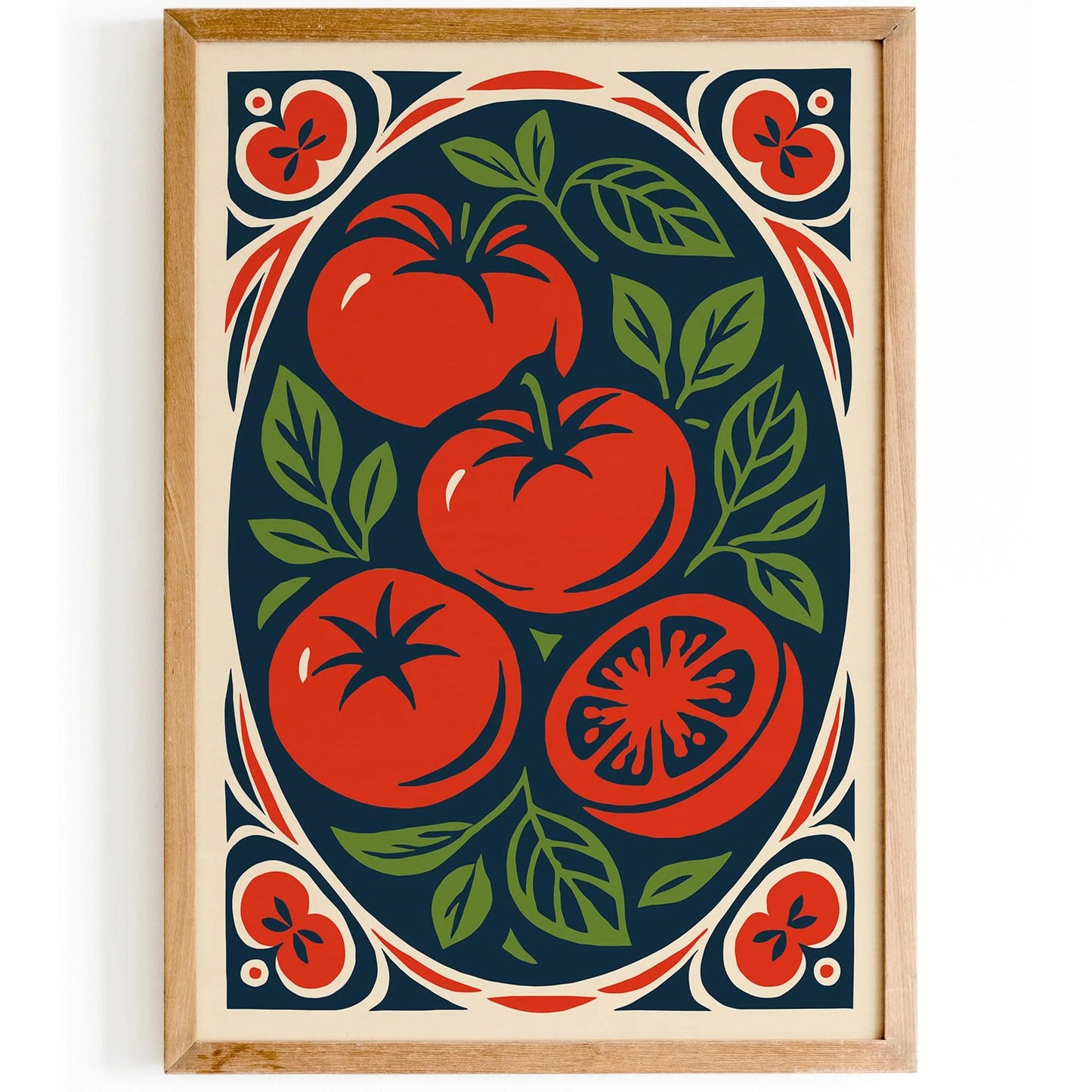 Red Tomatos Poster - Vintage Rococo Inspired Print