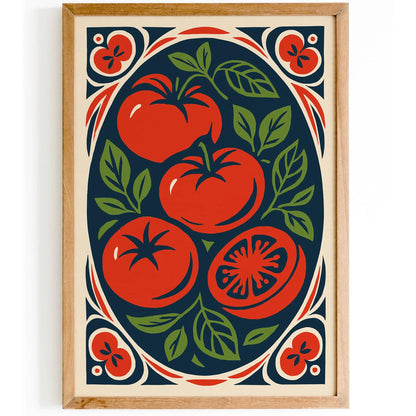 Red Tomatos Poster - Vintage Rococo Inspired Print