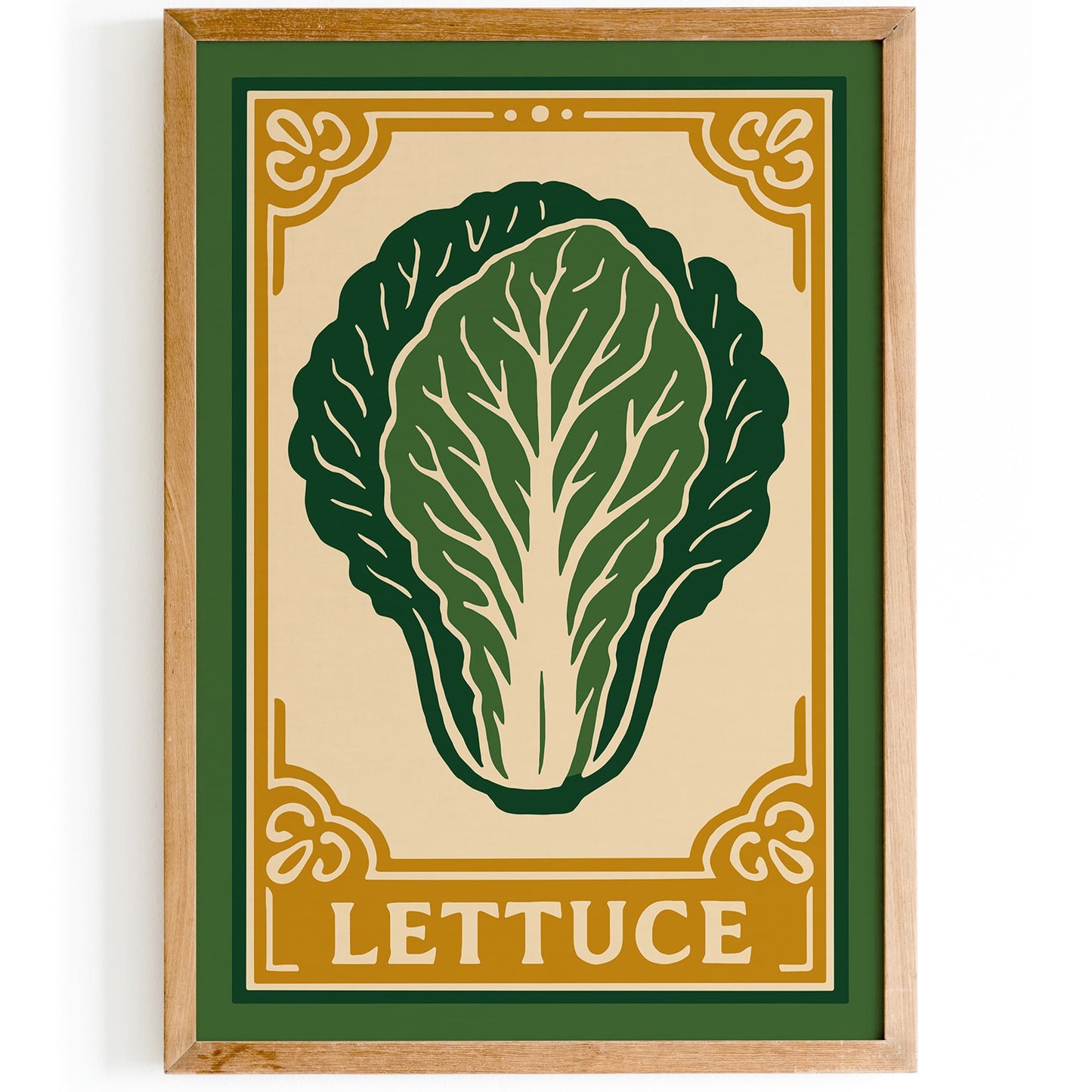 Lettuce Veggie Poster - Rococo Style Kitchen Art Print