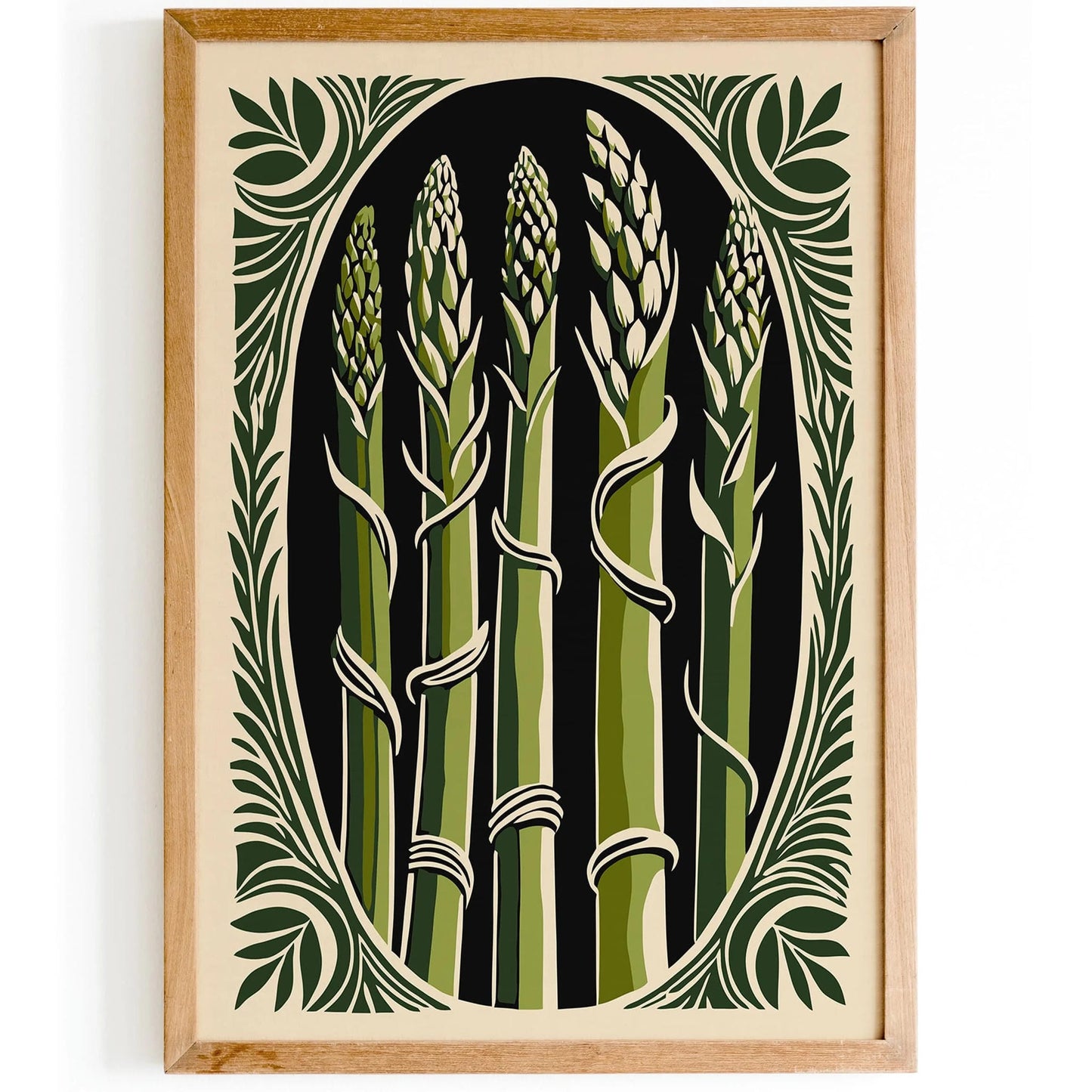 Asparagus Rococo Style Kitchen Wall Art Poster