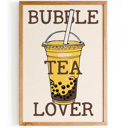 Yellow Bubble Tea Lover Poster