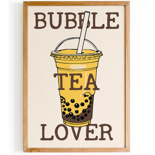 Yellow Bubble Tea Lover Poster