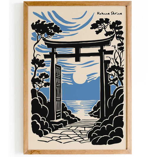Hakone Shrine Kanagawa Torii Gate Travel Poster