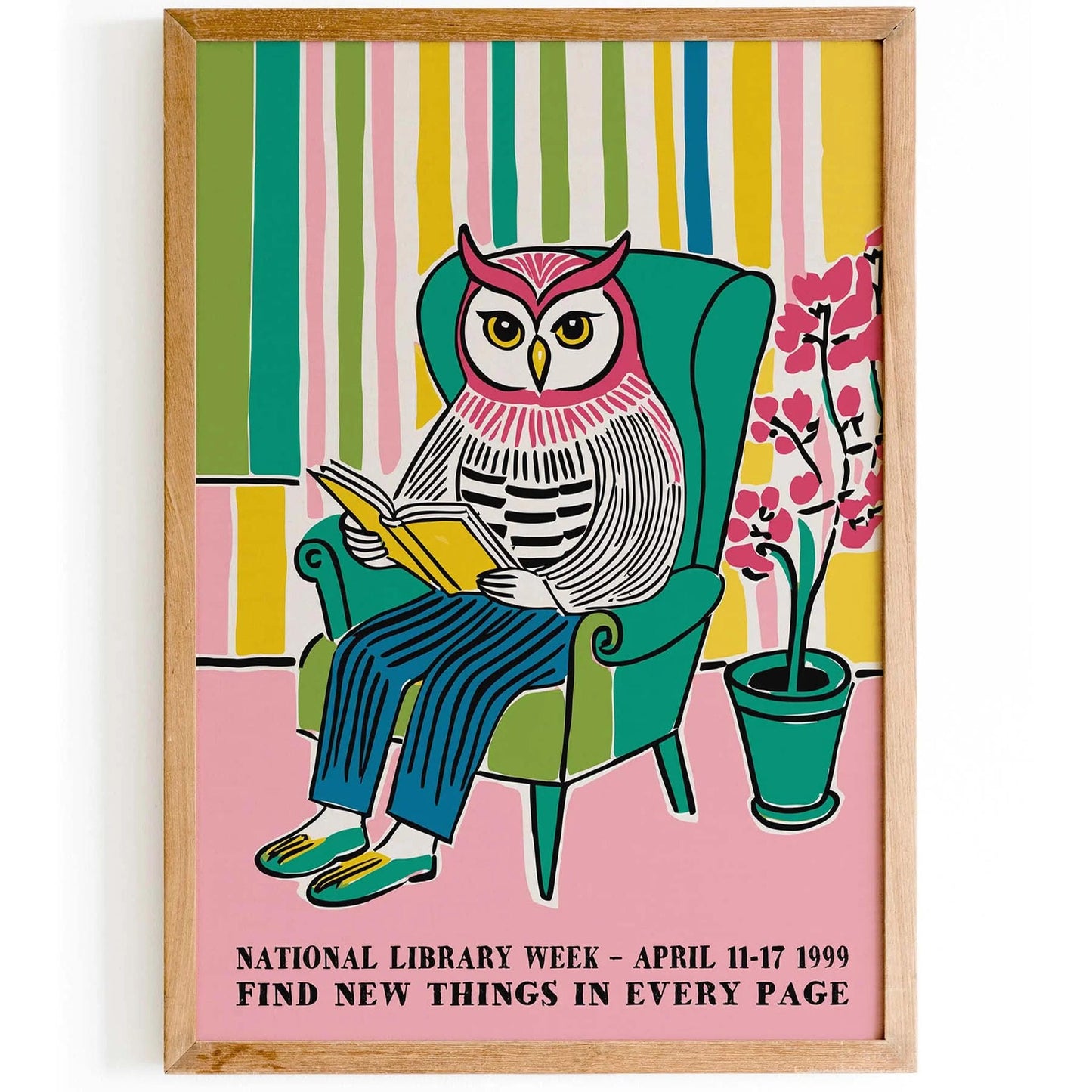 Library Week Owl Poster Print