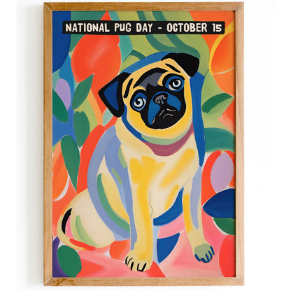 National Pug Day - Cute Colorful Poster